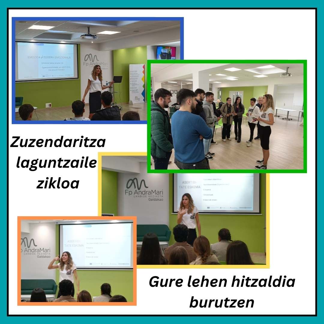 Alumnos de asistencia a la dirección durante la conferencia de Maider Inclán, disfrutando del evento y aprendiendo sobre gestión de eventos, liderazgo y comunicación ganadora.